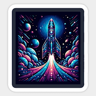 Rocket in cosmos Sticker